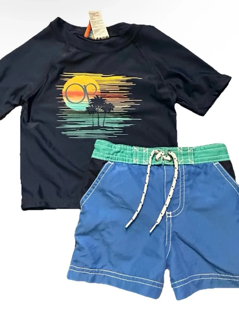 Toddler Boy Summer Clothing Romper Shorts T Shirts Swim Trunks Size 18 Months